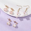 3 Pairs 304 Stainless Steel Natural Cultured Freshwater Pearl Round Earring Sets EJEW-JE06817-02-1