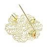 Flower Brass Lapel Pin Brooches for Clothes KK-CBA19A0-02G-2
