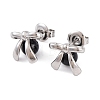 304 Stainless Steel Enamel Stud Earrings for Women EJEW-A049-18P-1