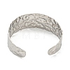 304 Stainless Steel Textured Open Cuff Bangles for Women STAS-M001-17P-3