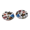 Ocean Printed Natural Freshwater Shell Flat Round Beads SHEL-A006-13C-2