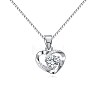 Anti-Tarnish Rhodium Plated 925 Sterling Silver Pendants ZIRC-BB50406-A-1