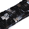 Natural Dyed & Heated Black Agate Beads Strands G-T139-8x8-35B-01-2