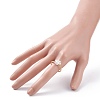 Shell Pearl Paw Print Braided Open Cuff Ring RJEW-TA00034-3