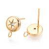 Brass Micro Pave Clear Cubic Zirconia Stud Earring Findings MAK-T011-11G-04-2