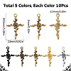 50Pcs 5 Colors Tibetan Style Alloy Pendants FIND-SC0005-59-2
