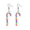 Christmas Candy Cane Polymer Clay Dangle Earrings FS-WG2A6C6-04-1