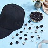 48Sets Flat Round Polyester Covered Aluminum Buttons DIY-NB0016-27-4