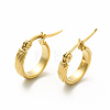 201 Stainless Steel Grooved Hoop Earrings with 304 Stainless Steel Pins for Women EJEW-M214-07D-G-2