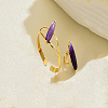Bohemian Style Horse Eye Natural Agate & Metal Cuff Bangle & Ring Set for Women Party and Evening Wear ZI1822-4-1