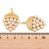 304 Stainless Steel & White ABS Plastic Pearl Pendants STAS-G398-29G-3