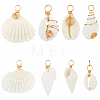 80Pcs 8 Styles Natural Mixed Shell Pendants PALLOY-BM00008-7