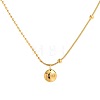 304 Stainless Steel Flat Round with Word Lucky Pendant Mixed Chain Necklaces for Women WG3BBCE-01-1