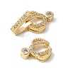 Brass Pave Clear Cubic Zirconia Fold Over Clasps KK-M320-21G-2