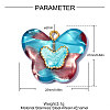 304 Stainless Steel Resin Pendants STAS-OY012-59G-01-2