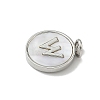 Brass Pave Natural Shell Flat Round with Letter Charms KK-Z115-13P-W-2