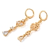 Rack Plating Golden Brass Dangle Leverback Earrings EJEW-B037-17G-2