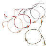 5Pcs 5 Colors Alloy Enamel Fish Charm Adjustable Bracelets BJEW-TA0001-31-2