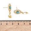 Brass Pave Cubic Zirconia Stud Earring Findings KK-C172-15G-3