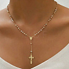 Vintage 304 Stainless Steel Round Rosary Bead Necklaces VJ4936-1-2