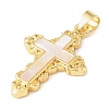 Brass & Natural White Shell Pendants SH-CBA6938-15G-01-2