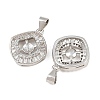 Brass Micro Pave Clear Cubic Zirconia Peg Bails Pin Pendants KK-CBA6A75-41P-2