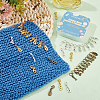 1 Set 3 Colors Alloy Number Charm Knitting Row Counter Chain with Brass Rings HJEW-BC0001-40-4