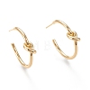 Brass Half Hoop Earrings EJEW-F255-04G-1