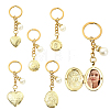 Brass Locket with Acrylic Pearl Pendant Keychains KEYC-YW00275-01-2