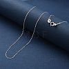 925 Sterling Silver Cable Chain Adjustable Slider Necklaces for Women NJEW-U030-01S-01-6