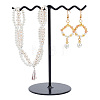 Iron Wave T-Bar Shaped Earring Display Stands EDIS-WH0021-43-1