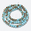 Electroplate Opaque Solid Color Glass Beads Strands EGLA-A034-P8mm-J03-2