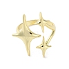 Brass Star Open Cuff Ring for Women RJEW-A042-01B-2