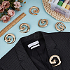 6Pcs Vortex Spiral Zinc Alloy Lapel Pins for Clothes JEWB-FG0001-78-4