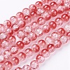 Crackle Glass Beads Strands X-GGC8mmY-A74-1