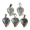 Natural Labradorite Heart Pendants G-H073-03P-08-1