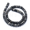 Natural Black Silk Stone/Netstone Beads Strands G-E507-09A-2
