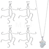 4Pcs Brass Pendant Cabochon Settings KK-WR0001-96B-P-1
