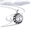Rhodium Plated Alloy Tree of Life Pendant Necklaces PW-WGD3068-01-1-2