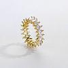 Fashionable Horse Eye Brass Micro Pave Cubic Zirconia Ring for Women VZ3036-8-1