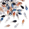 48Pcs 8 Color Glass Pendants PALLOY-PH01783-1