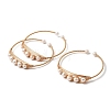 Brass Wire Wrapped Natural Pearl Open Cuff Bangles for Women BJEW-D453-03G-4