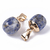 Top Golden Plated Natural Blue Spot Jasper Pendants G-T131-03E-3