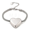 304 Stainless Steel Heart Links Bracelets BJEW-C089-12P-4