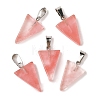 Cherry Quartz Glass Pendants G-B127-04P-11-2