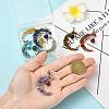 7Pcs Natural & Synthetic Mixed Stone Pendants PALLOY-FS00070-4