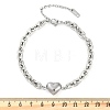 304 Stainless Steel Cable Chain Link Bracelets for Women BJEW-M051-01P-5