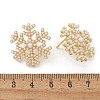 Snowflake Brass & ABS Imitation Pearl Stud Earrings EJEW-M077-03G-3