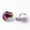 Heart Electroplated Glass Charms EGLA-N006-012C-3