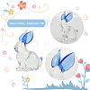 3Pcs 3 Colors Rabbit Shape Glass Display Decorations DJEW-CA0001-34-2